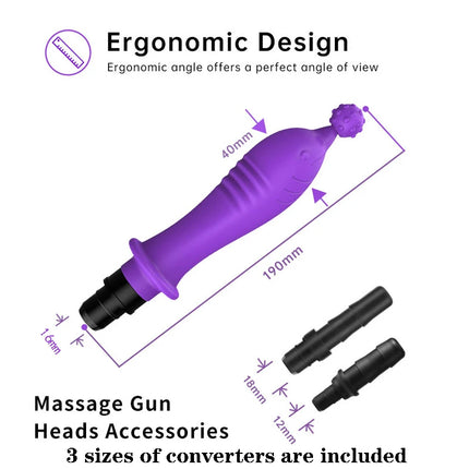 1pc Purple Silicone Massage Head, Fascia Gun Massage Head, with Multiple Uses, Including Three Interfaces, Used for Fascia Gun