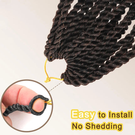 12inch Senegalese Twist Crochet Braid Hair Pre-Circled Twist Braids Goddess Synthetic Braid Hair Perfect for Halloween Christmas