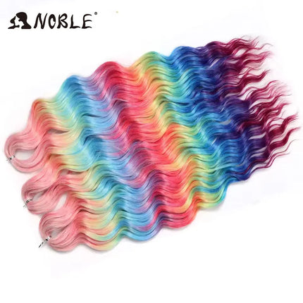 Noble Braiding Hair 300g 24 Inch ANNA Curl Hair Water Wave Twist Crochet Hair Synthetic Rainbow Color Braiding Hair Extensions