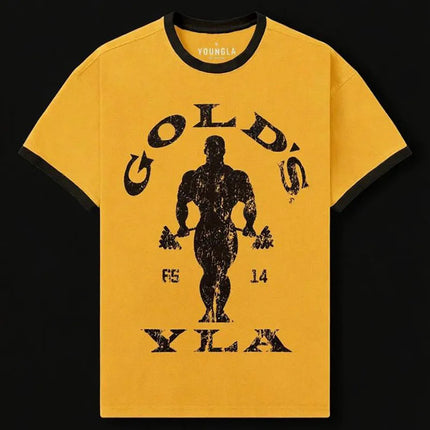 Men Fitness Cotton T-Shirt Printed - Summer Breathable Gym Running Top