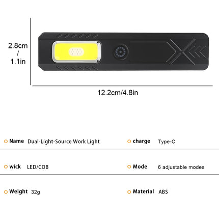 Mini Portable Rechargeable LED Torch Light, Waterproof Outdoor Work Pocket Flashlight with Magnetic Grip, Compact LED Flashlight