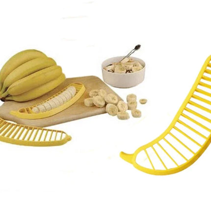 Eco-friendly Banana Slicer Cutter:Premium Plastic Kitchen Tool for Fruits&Vegetables-Ideal for Slicing, Cutting Cucumbers & More