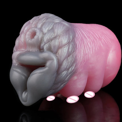 YOCY Animal Wolf Male Masturbator Sexy Breast Silicone Penis Stroker Pocket Pussy Lifelike Vagina Onahole Sex Toys For Adult Men