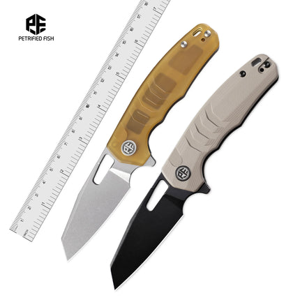 Petrified Fish PFE17 Trilobite Folding Knife 14C28N Blade Handle G10 Foldable Pocketknives Fishing Survival Tool Outdoor Camping