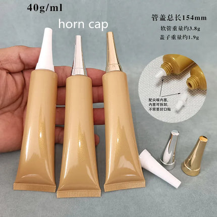10-100pcs Empty 40ml Soft Tube Pearl Gold Bottle Squeeze Hose for Foundation Lotion Eye Cream BB Cream Serum Cosmetic Container