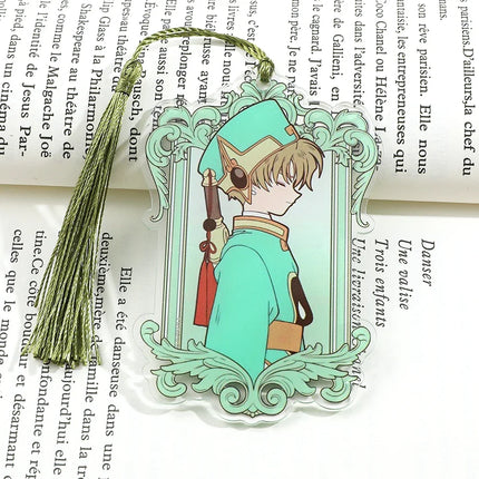 Kawaii Sweet Anime Card Cap tor Sakura Book Mark with Creberus Tassel Metal Bookmark for Women Girl Fans School Reading Supplies