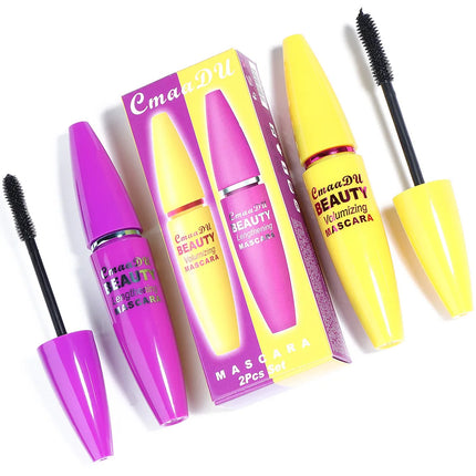 Volumizing Mascara Waterproof Lengthen Curl Quick Drying Smudge Proof Natural Fiber Lash Enhancer 4D Effect Makeup