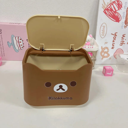 Cartoon Rilakkuma Storage Basket Garbage Desktop Storage Box Desktop Organizing Box Desktop Cartoon Organizing Box Cute Gifts