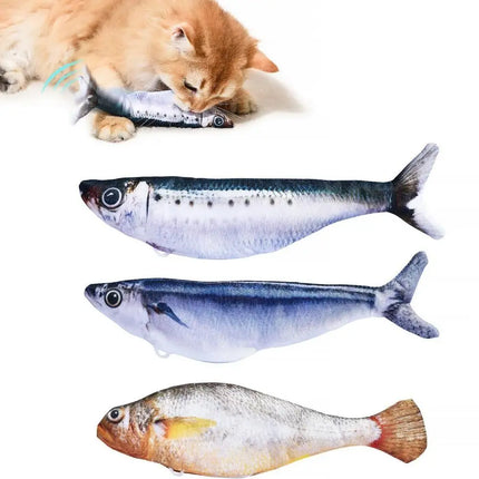1/3Pcs Wagging Tail Electric Simulation Fish Cat Motion Sensor Tap-Activated Interactive Cat 3 Flapping Mode