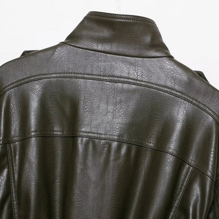 Chic Fashion Faux Leather Jackets for Women Loose Zipper Long Sleeve Female Short Coats 2026 Autumn Lady Casual New Outerwear ﻿