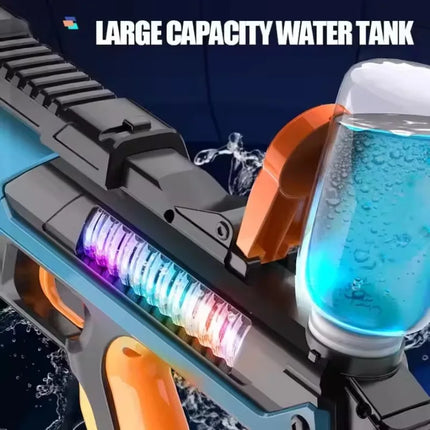 Children Electric Water Gun with Lights and Sound Effect Long Range Automatic Water Blaster Kids Adult Summer Outdoor Pool Toys