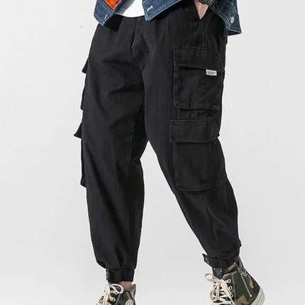 Korean Streetwear Cargo Jogger Pants Men Joggeing Loose Casual Sport Ankle-Lenght Trousers Fashion Sweatpants Male