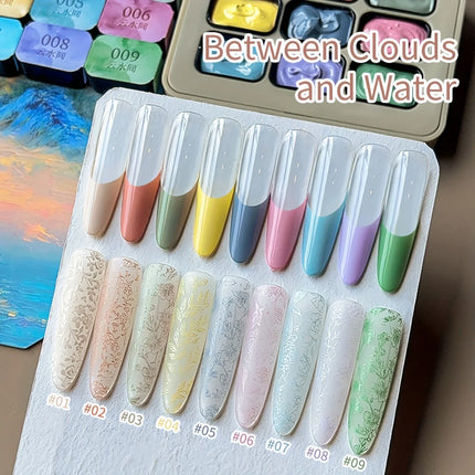 MORDDA 9 Colors Patting Glue Smudge Canned High Saturation Popular Semi-Solid Nail Polish Glue Women's Salon Manicure DIY