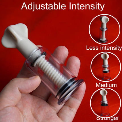 Clit Pussy Nippple Sucker Pump Vacuum Screw Clamp 2PCS Set,Breast Enlargement Enlarger Correction Sex Toy,Female Masturbation