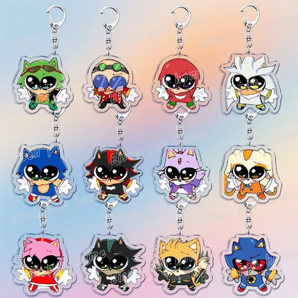 Cute Cartoon Hedgehog Keychain Accessories Bag Charms Anime Animal Meme Keychains Keyrings Jewelry Fans Gift