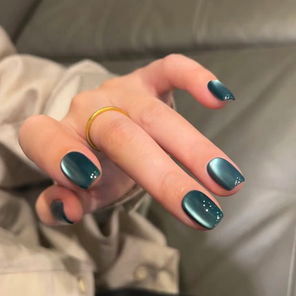 SHAKA 1pcs Autumn Winter Whitening Blue Temperament Glass Bead Cat Eye Gel Nail Polish Brown Blue Cat Eye Nail Art Nail Supplies