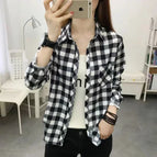 Black Plaid shirt / S