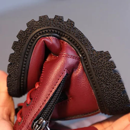 2025 Spring Autumn Winter Ankle Boots Light Girl Platform Shoes Burgundy Beige Black Boys Short Boots Super Cozy Shoes