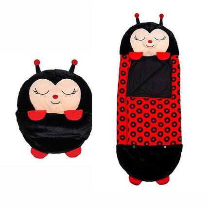Children's Cartoon Sleeping Bag Kids Animal Soft Lazy Sleepsacks Baby Plush Doll Pillow Sleep Sack for Boys Girls Birthday Gift