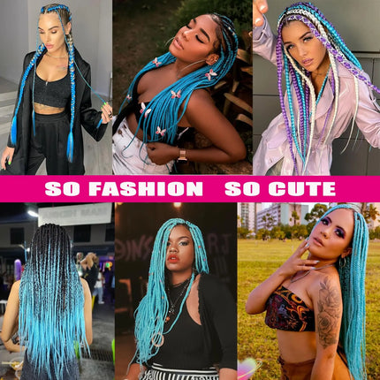 Sky blue Blonde Braiding Hair Pre stretched 26 Inch 3 Packs Pre stretched Braiding Hair Yaki Texture Synthetic Hair Extensions