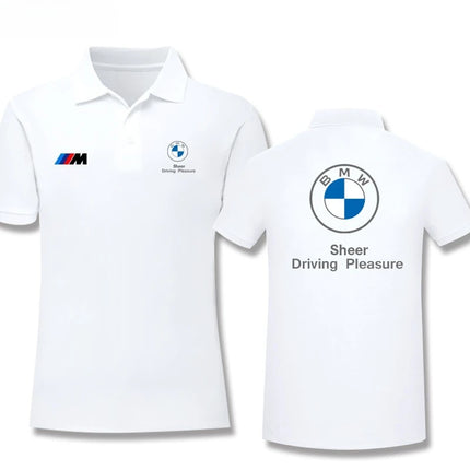 BMW 2025 Summer Men's and Women POLO Shirts Car Club Motorcycle Car Fans Lapel Work Short Sleeve Racing Off-Road Riding T-Shirt