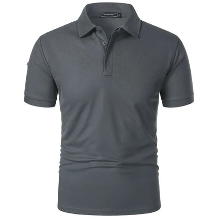 Summer Mens Short Sleeve Polo Shirt Sports Tennis T-Shirt Moisture-Wicking Shirts Breathable Button Streetwear Oversized T Shirt