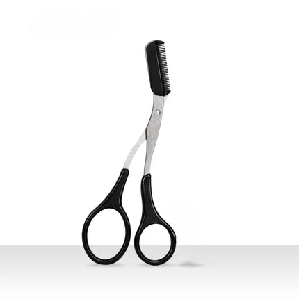 1Pc Safe Eyebrow Trimmer Black Eyebrow Scissors with Comb Hair Removal Shaver Eyebrows Shaping Makeup Tool  Stainless Steel 2025