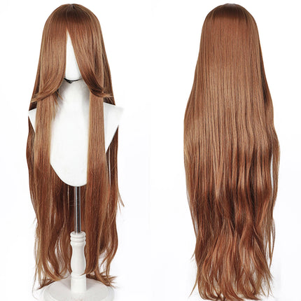 100CM Long Straight Wig With Bangs Synthetic Cosplay Wig For Women Pink Purple Cosplay Wigs for Party For Halloween