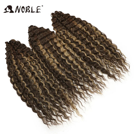 Noble 24Inch 300g Crochet Hair Curl Hair Water Wave Ombre Blonde Twist Crochet Hair Braid Hair Deep Wave Braiding Hair Extension