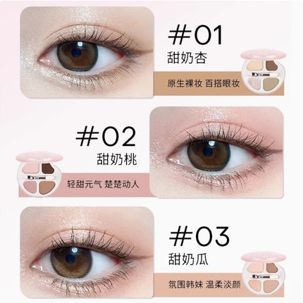 RMT Romantic Beauty Eye Shadow Silkworm Palette - Four Colors Matte Contouring & Brightening Eyeshadow Palette