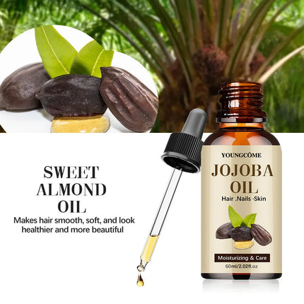 Organic Jojoba Oil, Pure Moisturizing Oil for Face, Hair, Skin Nails | Natural Cold Pressed Hexane Free Carrier Oil Hair Relaxer