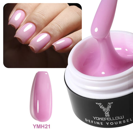 NEW YOKEFELLOW Builder Gel Nail Polish 15g Jelly Blue Hard Gel HEMA TPO Free Extension Gel Colorful Builer Varnish For Nail DIY
