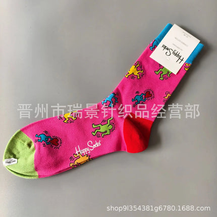 High Quality Fashionable Men's Mid-Calf Cotton Socks HappySocks New Arrival Suitable for All Seasons Swedish Design