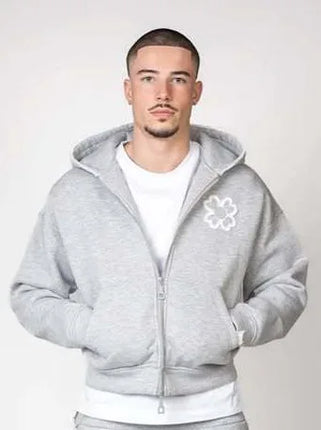 New 2026 Fashion Olive Green Embroidered Zipper Hoodie & Pants Set, Men's Street Style Fashion Loose Casual 2-Piece Sportswear