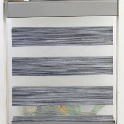 Decopedia Custom Made Zebra Blinds for Windows Motorized Roller Blinds Blackout Day and Night Window Blinds for Sliding Door