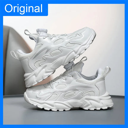 Children Sports Shoes Spring Breathe Mesh Thick Sole Light Anti Slip Children Daily Wear Casual Shoes Student Soft Running Shoes