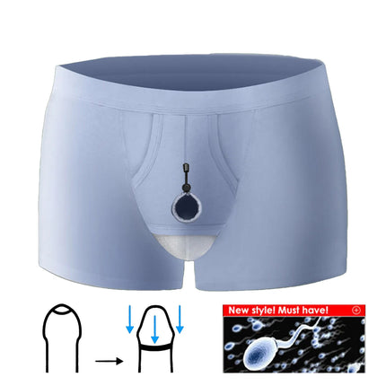 Man Breathable Underwear Penis Pouch Open Hole Boxer Sexy Comfortable Soft Underpants Lingerie Prolong Sex Time Improve Briefs