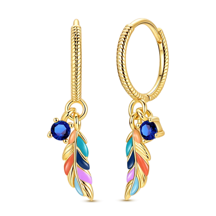 Women original 925 Silver Golden Glowing Firefly Stud Earring Bilayer Round Droplets Heart Gold Hoop Earrings Party Jewelry Gift