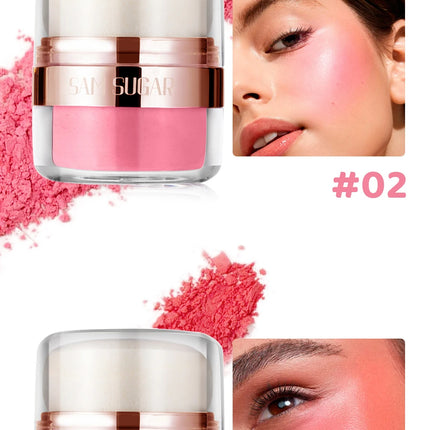 SAM SUGAR 6 color Air Cushion Blush  silky smooth matte eye shadow with an Easy to use Puff for Mushroom Head Loose Powder