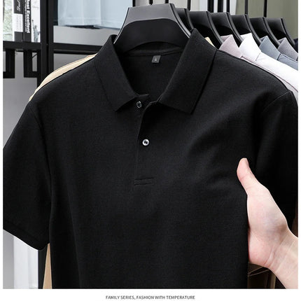 Men's 100% Cotton Polo Shirt - Summer Casual Breathable Tee, 19 Colors, Ideal for Golf and Sports, Business Casual, Silk-Like Finish