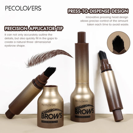 1PC Waterproof 3D Press-type Eyebrow Pencil - Accurate Contouring, Anti-smudge, Natural Wild Eyebrows, Suitable for Beginners