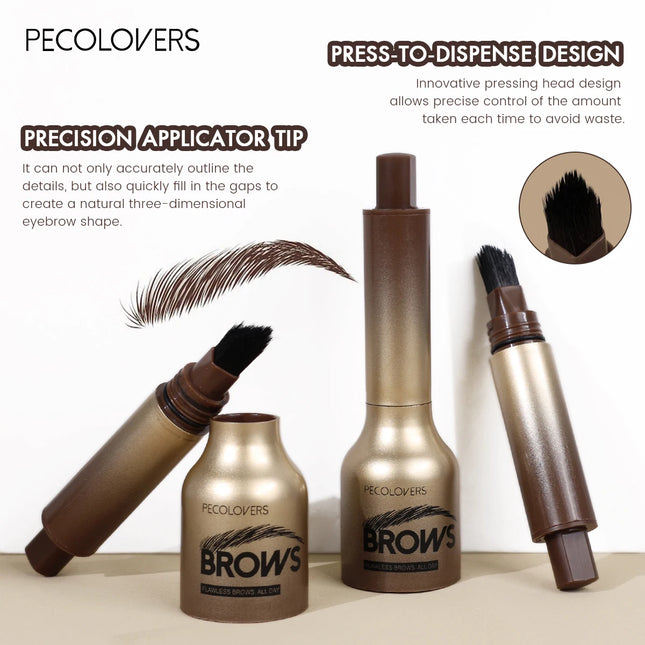 1PC Waterproof 3D Press-type Eyebrow Pencil - Precise Contouring, Smudge-proof, Natural Wild Eyebrows, Beginner-friendly