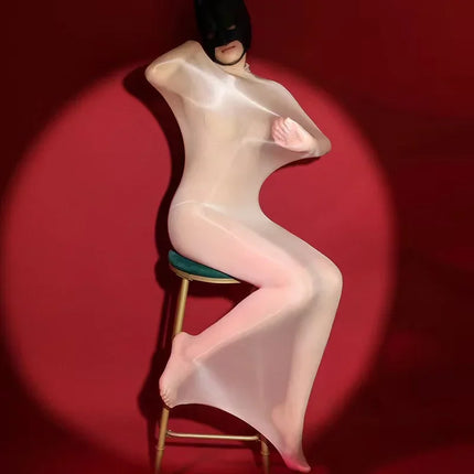 Oil Shiny Bodysuits Ultra Thin Transparent Underwear Glossy Bodystockings Women Sexy Lingerie