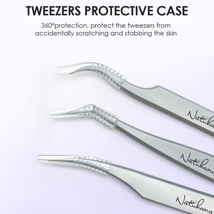 NATUHANA  Eyelash Extensions Tweezers Lash Artists High Precision Stainless Steel Superhard Anti-Static Tweezers Makeup Tools