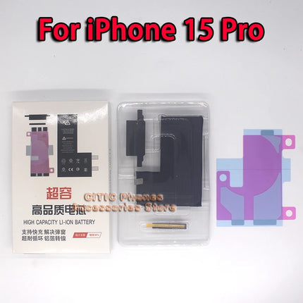 2Pcs Phone Battery Core No Flex Cable For iPhone X XS Max XR 11 12 13 Mini 14 Plus 15 Pro Max SE2 SE3 High Capacity Battery Cell