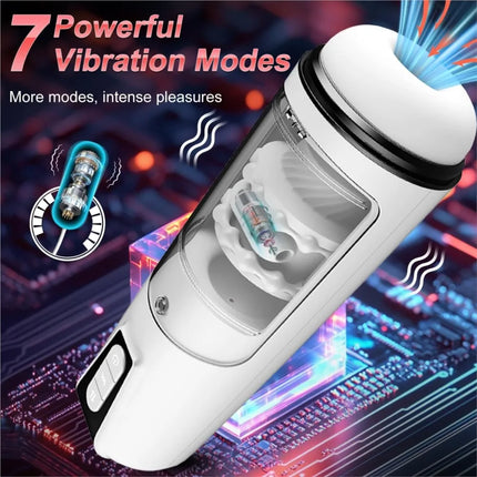 Automatic Telescopic Male Masturbation Cup Silicone Vagina Vibrators Sex Toys Sucking Deep Throat Masturbator 18