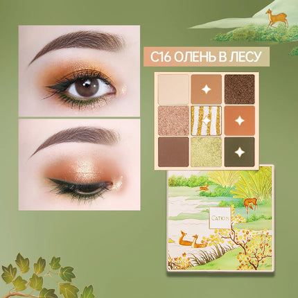 CATKIN Eyeshadow Palette Makeup, Matte Shimmer 9 Colors, Highly Pigmented, Creamy Texture Natural Bronze Neutral
