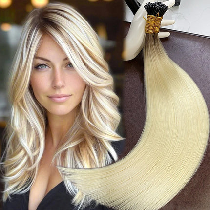 I Tip Hair Extension Straight Human Hair Extension 0.8g/ 1g/Strand 50pc/Set Capsule Keratin Natural Fusion Human Hair Extension