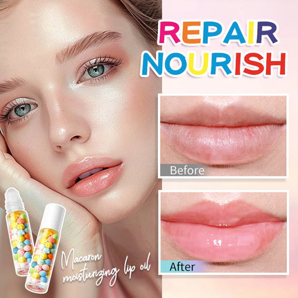 1/2/3pcs SADOER Macaron Moisturizing Lip Oil Plump Lips Cream Hydrating Lip Balm Lip Plumper for Beauty Lips Skin Care