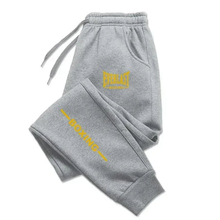 2026 Autumn Winter EVERLAST Printed Running Pants Men Women Outdoor Sports Fitness Pants Jogging Fleece Casual Sports Pants